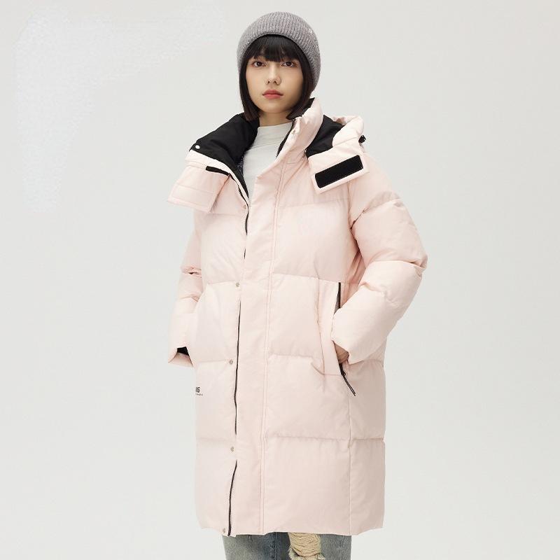 

Men's Winter Sports Long Down Jacket Couple Leisure Long Over-the-knee Hooded Student Coat Women's Wear