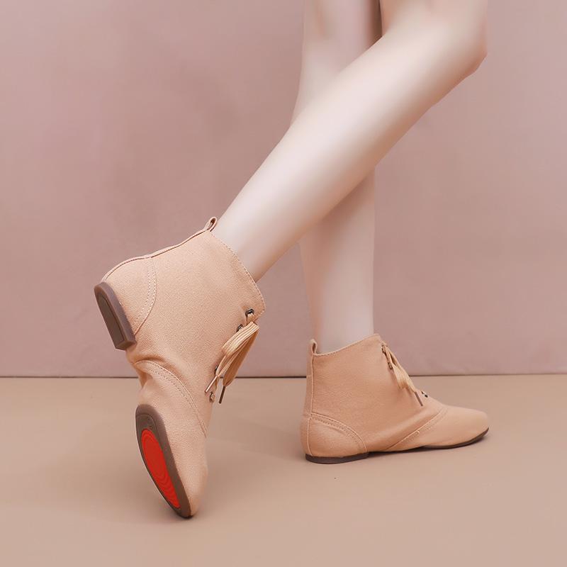 Damskie Buty do Tańca Treningowe Trampki Taneczne Jazzowe Wysokie dla Dorosłych Dzieci Baletki Płócienne Buty Jazzowe Miękka Podeszwa Danc