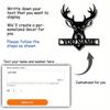Custom Elk Head Metal Wall Sign Wedding Home Decor Personalized Name Art
