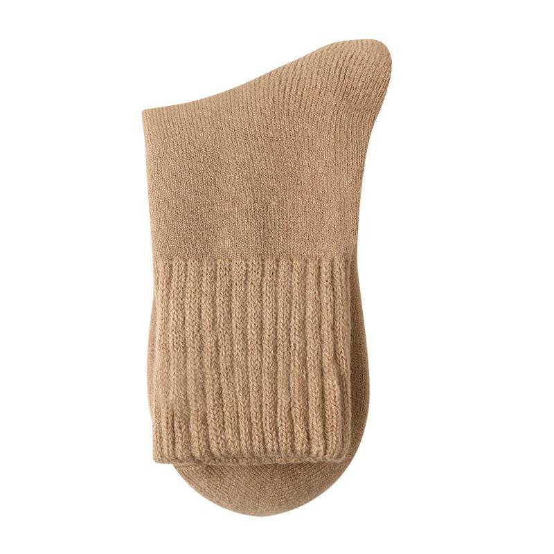 Thick Cashmere Socks, Men's Autumn and Winter Mid-calf Socks, Fleece Cold-proof and Warm Wool Socks, Super Thick Long Socks