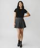 Bonseullipi Crystal Stud Pleated Mini Skirt (Gray)