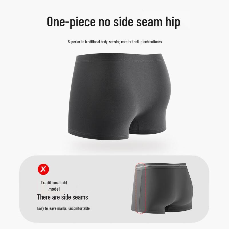 Yalu Men's Pure Cotton 10A Antibacterial Boxer Briefs (4-Pack)