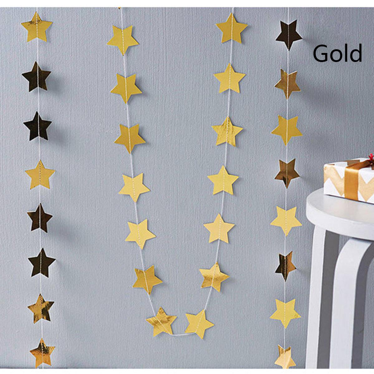 

4-метровая длинная бумажная гирлянда со звездами для свадьбы, дня рождения, детского душа, декор золотой