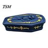 Halloween Atmosphere Prop Gothic Skull Casket Jewelry Box, Resin Spooky Storage Figurine for Vintage Bone Texture Box Rings, Dark Tabletop Organizer,