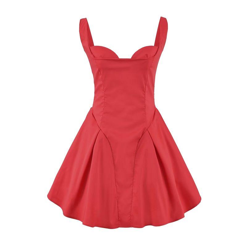 Kaslead New Arrival Women's Fashion Style Fashion Minimalist Pure Color Silm Mini Suspender Skirt