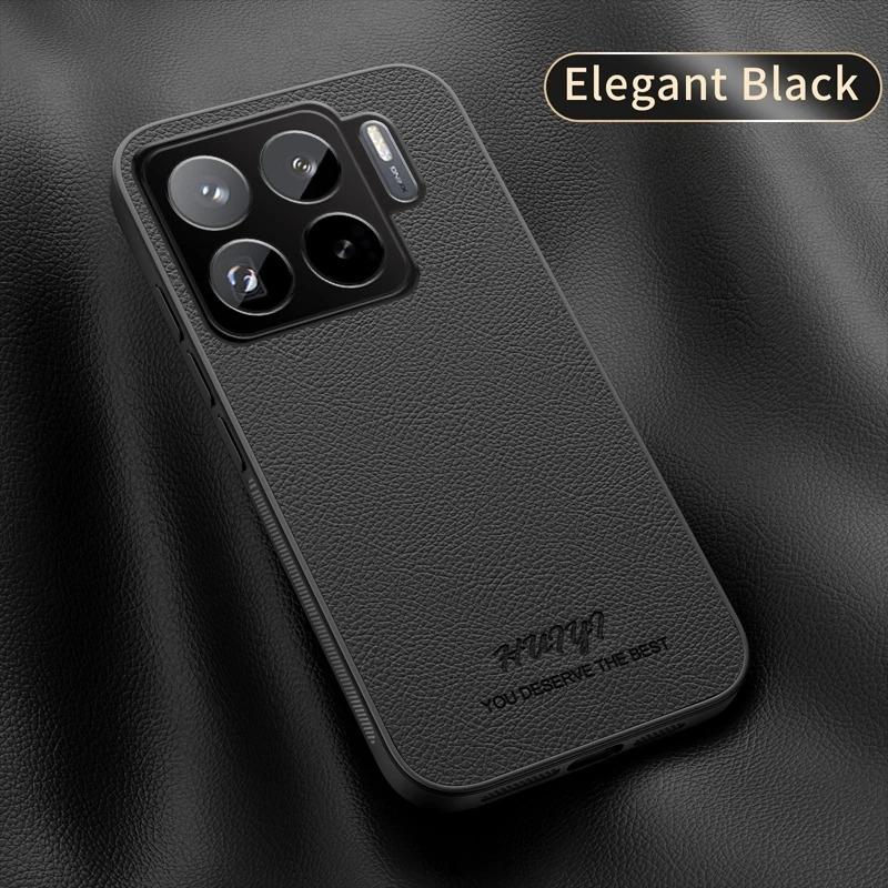 Business Leather Soft Frame Protect Case for Xiaomi 17T 15T 14T Pro Ultra 17 Pro Max Built-in Car Magnetic Solid Color PU Cover