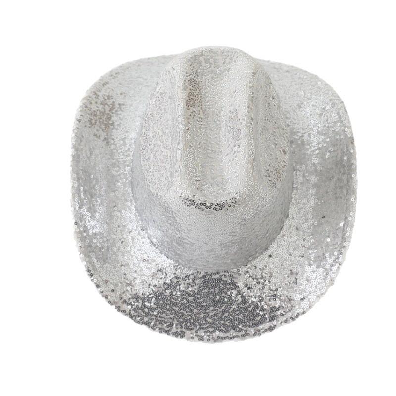 New sequined woolen hat jazz hat European and American stage performance hat colorful top hat western cowboy hat