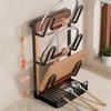 Carbon Steel Pot Lid Rack Space Saving Rustproof Kitchen Storage Rack with Spoon Rest Removable Drip Tray Pot Cover Shelf Pantry