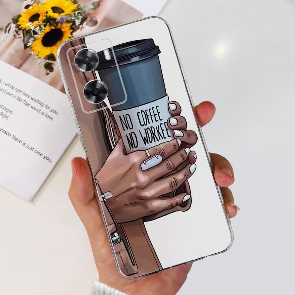 For Oppo A57 4G 2022 Case CPH2387 Lovely Bear Cover Soft For Oppo A 57 S A57S A77 A57 4G OppoA57 Fashion ShockProof Phone Cases