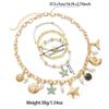 Bohemian Ocean Style Necklace and Bracelet Set with Imitation Starfish, Shell and Pearl Pendants