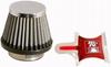 Custom Round Taper with End Universal Fit K&N RC-2490 Filter, 43mm, Chrome-Plated Caps,