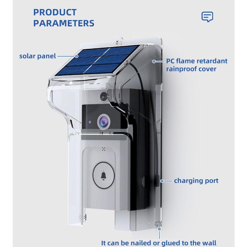 Solar Doorbell Sun Protecter Waterproof Solar Cover New Doorbell Rain Cover  Outdoor