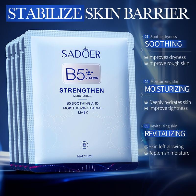 3pcs Vitamin B5 Skin Rejuvenation Double Moisturizing Mask 25ml Moisturizing Moisturizing Mask Skin Care Products