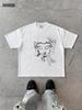 Übergroßes Y2K Grafik-T-Shirt Gebrochen