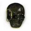 Large Alloy Skull Head Belt Buckle - Heavy Duty Halloween Skeleton Design, Fits All Sizes.
