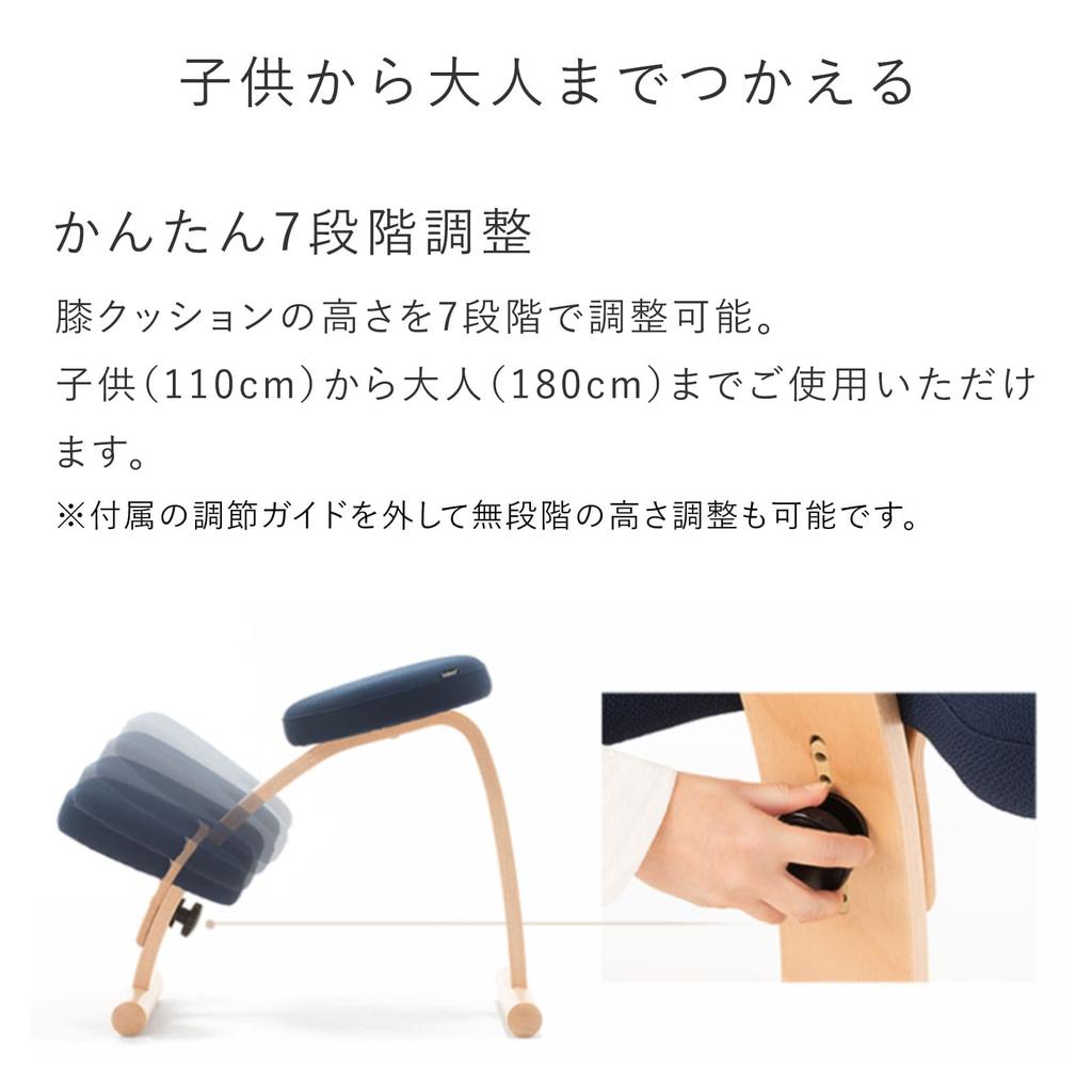 Balance Lab Balance Easy Short Standard Balance Improves Posture with Made in Height Adjustable Frame, Box, Beige, 144BN006, Chair, Ease, Japan,