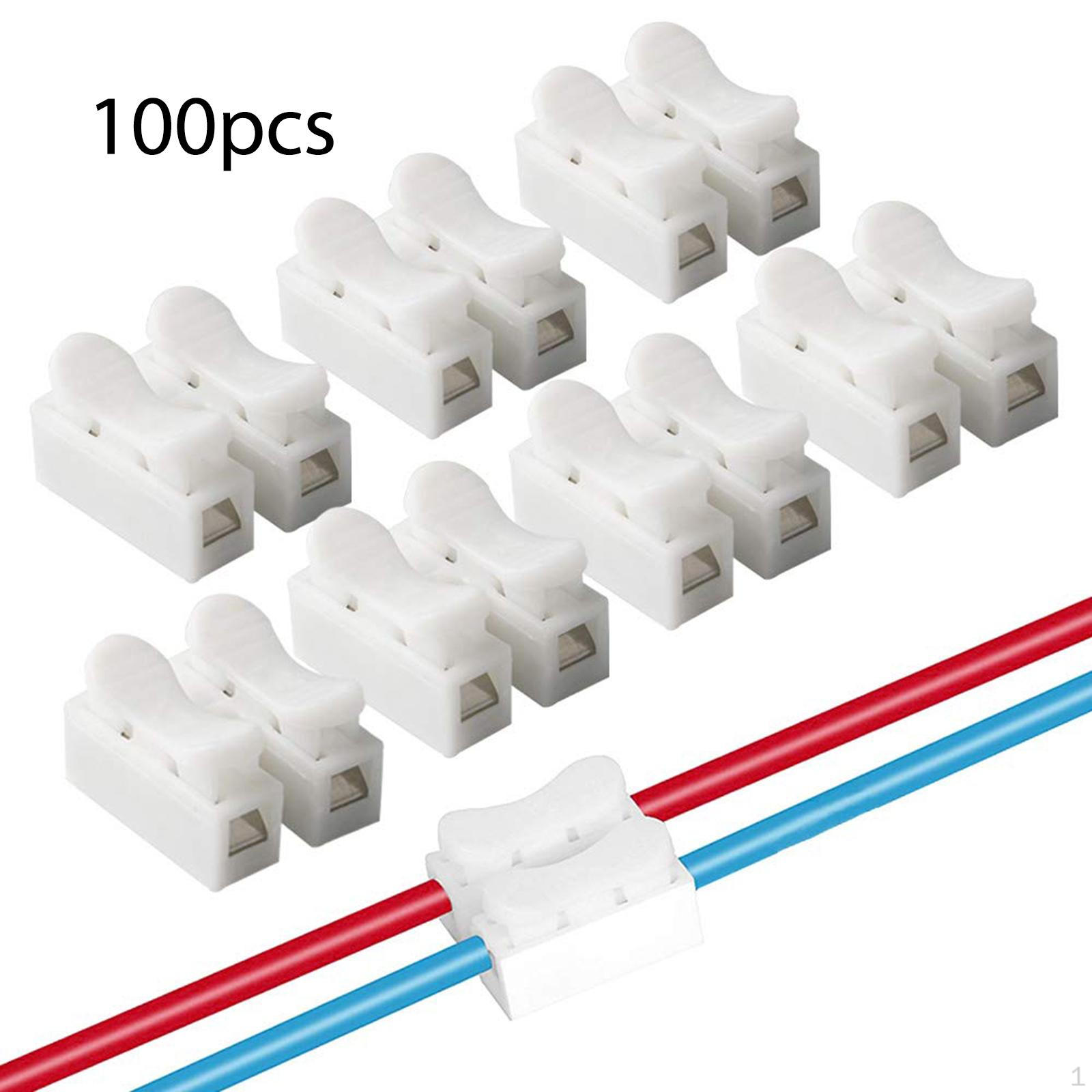 

100 Pieces Spring Wire Connectors Electrical Cable Clamp Terminal Block Professional Easy