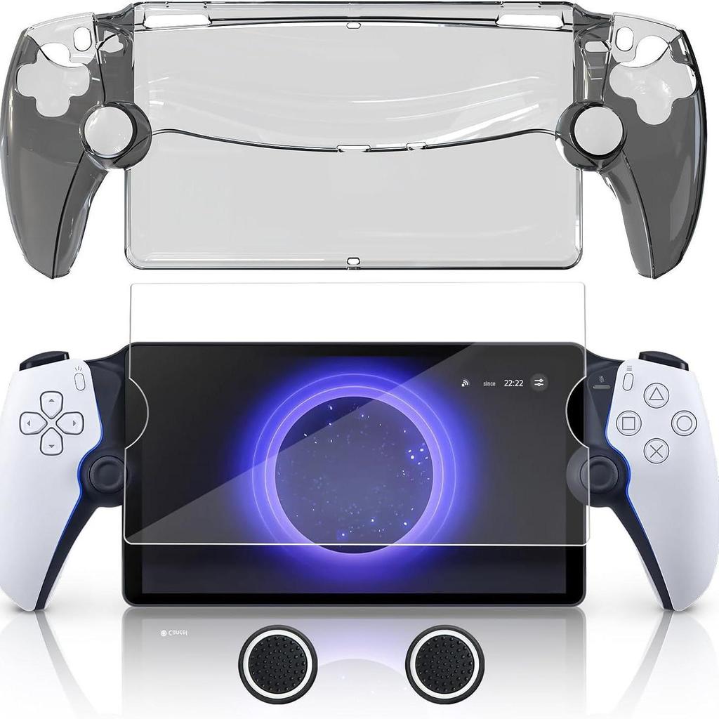 PS5 Streaming Handheld Crystal Set: P5 PORTAL Case, Tempered Screen Film & Joystick Caps