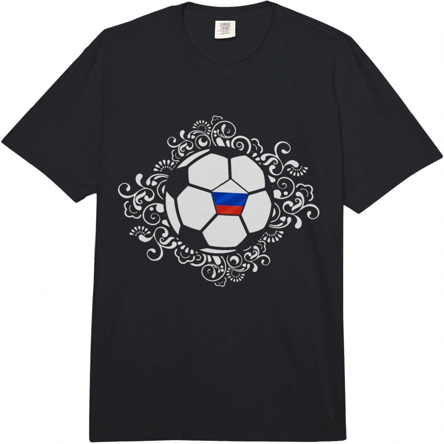 Floral Russia Soccer Fans Jersey Russian Football Lovers Art Adult Heavyweight T-Shirt S