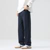 Solid color simple trendy brand slim-fit straight casual pants men's spring new trendy pure cotton long pants