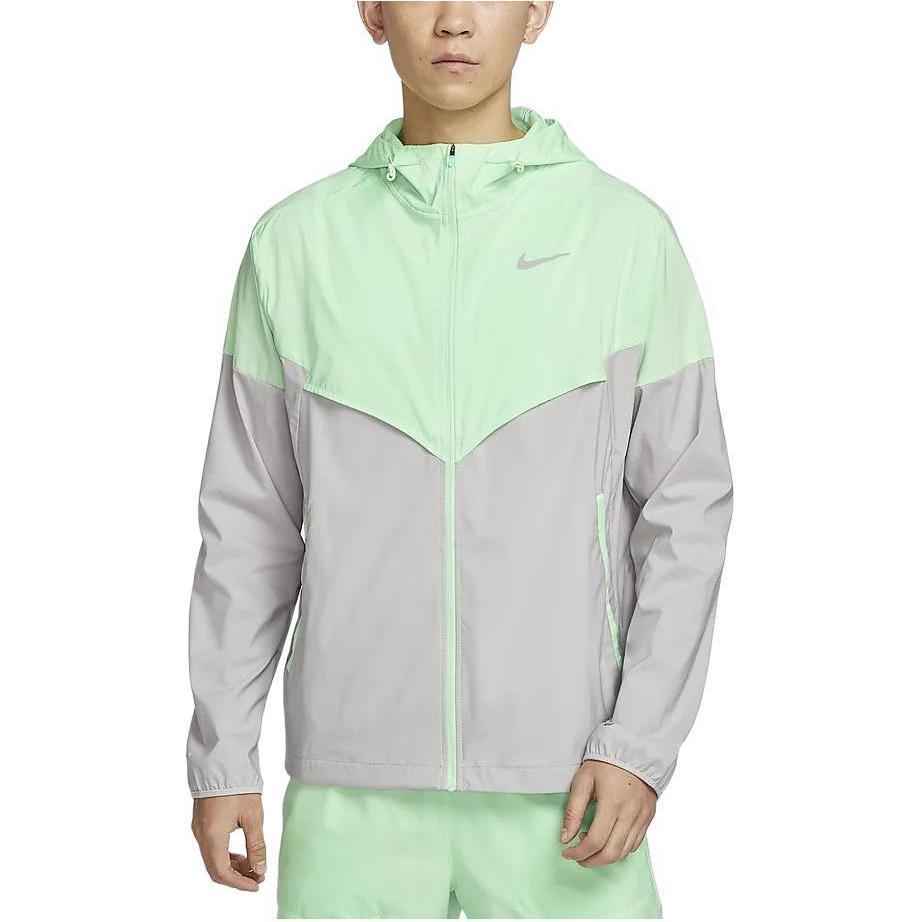 New Nike Windrunner Repel Waterproof Running Jacket Green Grey FB7541-376