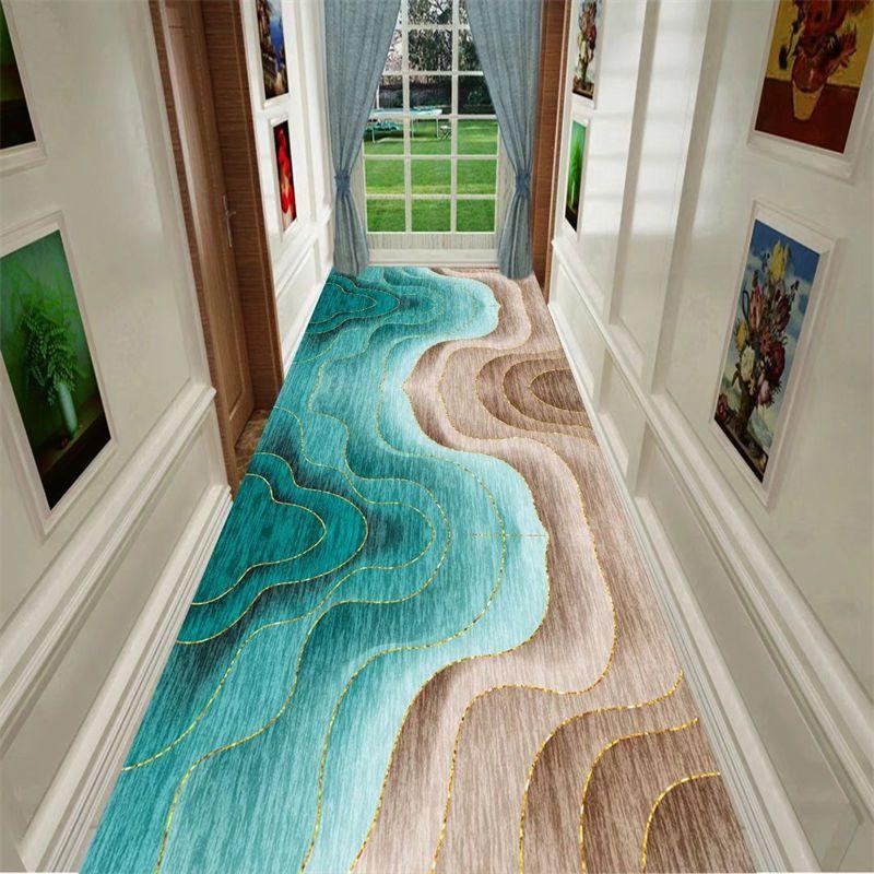 Nordic Geometric Long Corridor Carpet Light Luxury Home Hotel Runner Rugs Can Be Customized Villa Stair Mat Non-slip Hallway Rug