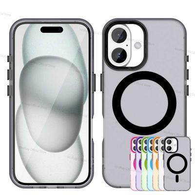 For iPhone 16 Plus Case Magsafe Wireless Charging Cover iPhone 16 Plus 16 Pro Max Case Matte TPU Phone Bumper For iPhone 16 Plus