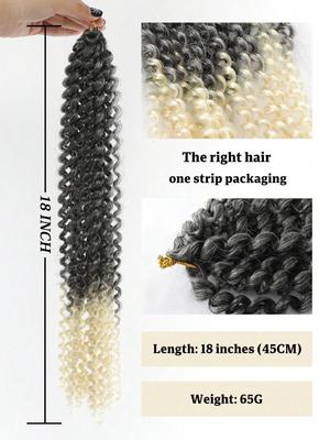 18 אינץ' גלי אוקיינוס ​​סרוגה שיער סינתטי טוויסט עמוק גלים סרוגה תוספות שיער קולעת אפרו תלתלים Ombre תשוקה טוויסט