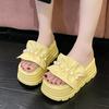 8CM Thick String Bead Slippers Women Summer New 2025 Chunky Platform Sandals Woman Flip Flops Wedges High Heels Sandalias Mujer