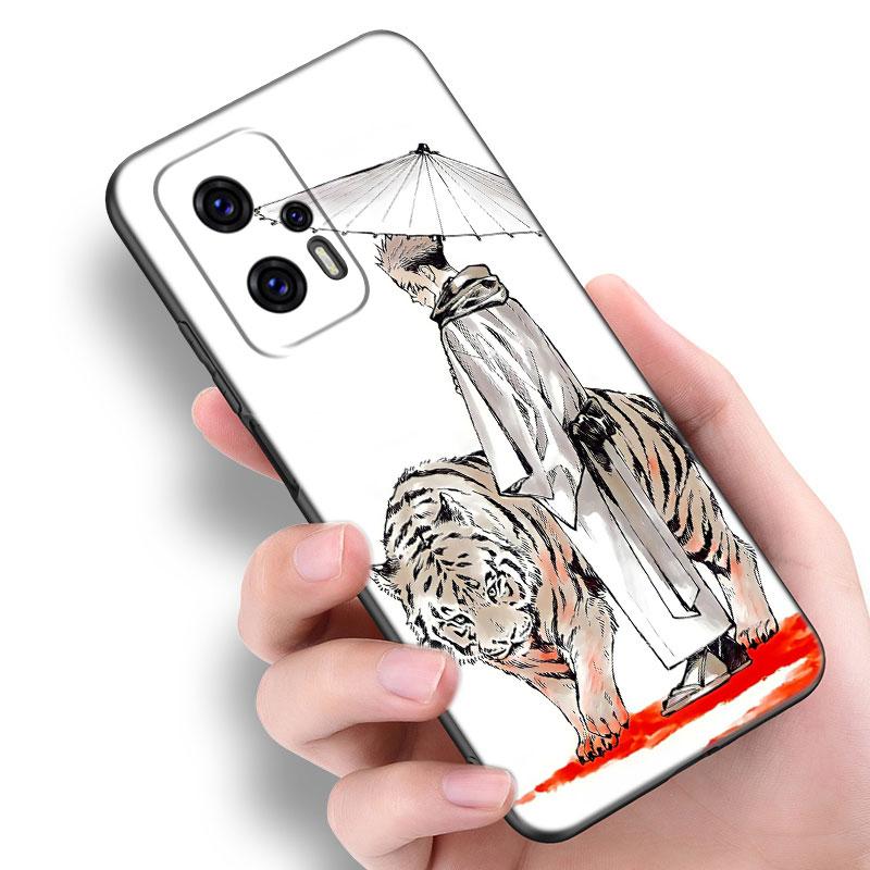 Anime Jujutsu Kaisen Telefonkasten für Xiaomi POCO F2 F3 M2 M3 M4 X3 X4 Pro NFC F4 GT 5G F1 X2 C3 C31 C40 M5S, weiches TPU-Schwarz-Cover