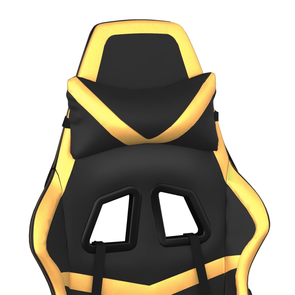 Gaming Chair Black and Gold Synthetic Leather