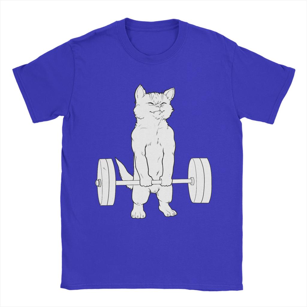 Cat Deadlift Powerlifting T Shirt Summer  Pure Cotton TShirts For Men Harajuku Casual Tee Shirt ShortSleeved Y2K Funny Tops
