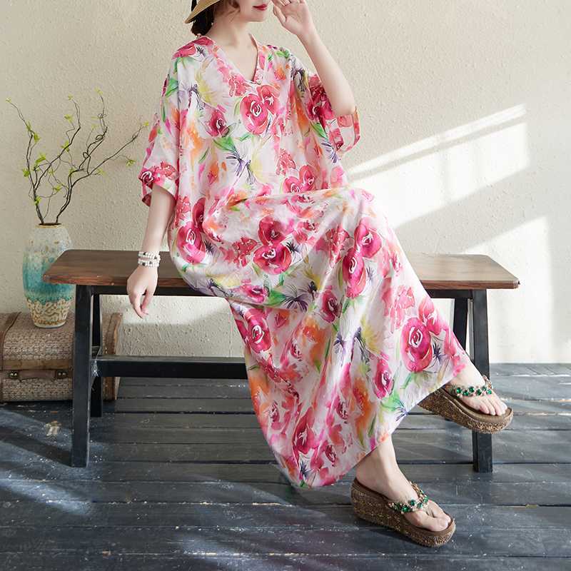 Summer V-neck Long Dress