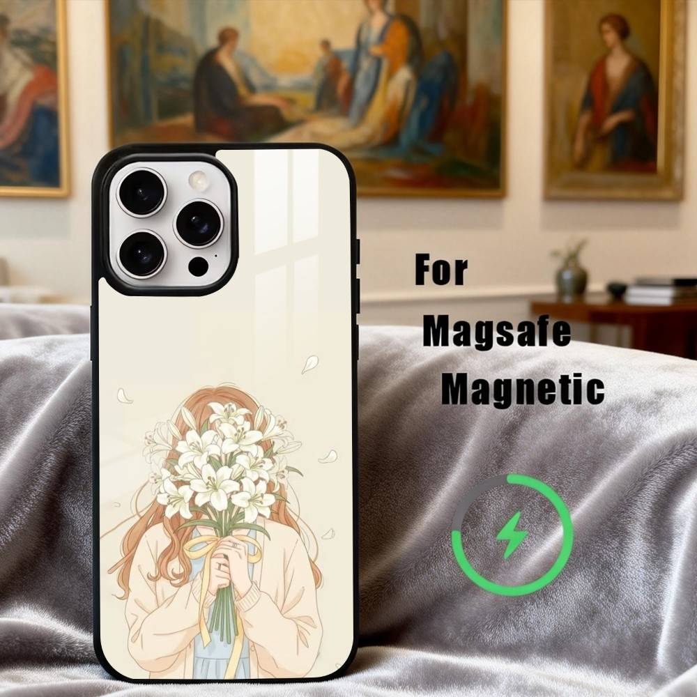 

D-Dreamy G-Glow Vibe cartoon girl Phone Case For iPhone17,16,15,14,13,12,11 Plus,Pro Max Magnetic For Magsafe Wireless Charging iPhone14PRO