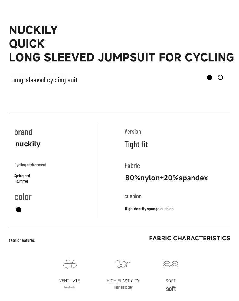 NUCKILY Long Sleeve Cycling Jersey and Shorts Set for Spring/Summer/Autumn
