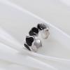 Women's Stainless Steel Heart Ring: Cross Drip Oil Design, Titanium Steel, Openable, Non-Fading