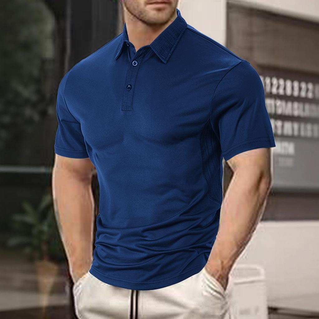 Men's Shirt With Turn-down Collar And Short Sleeves – Casual, Sophisticated T-shirt