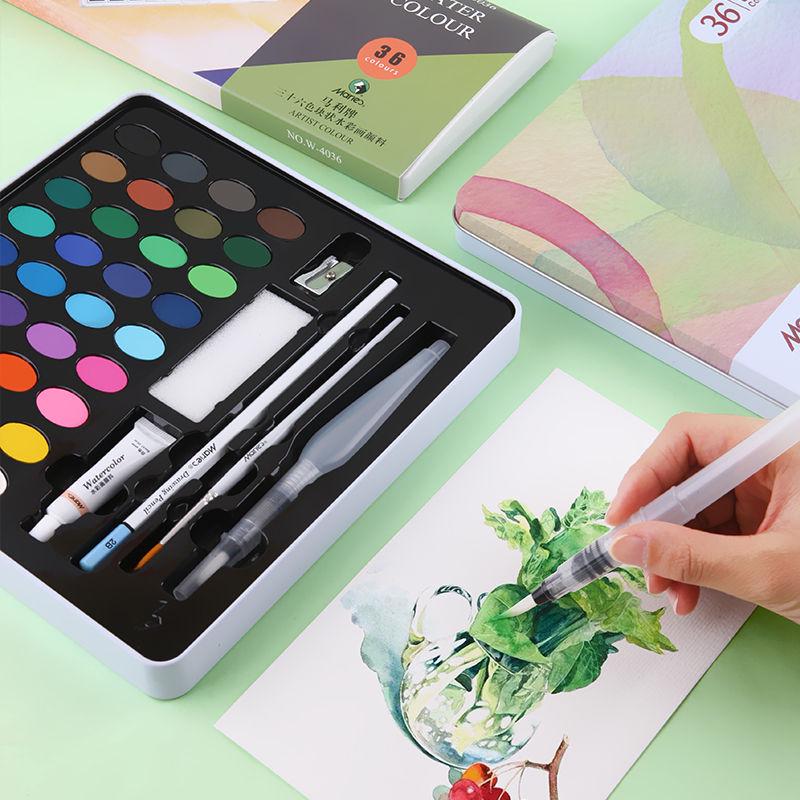 

Mali Solid Watercolor Paint Set, 24 Colors for Beginners (4018)