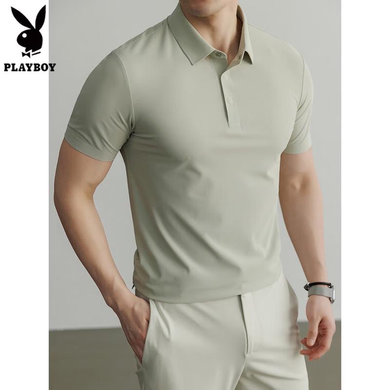 Playboy Men s Summer Half-Zip Quick-Dry Polo Shirt XL