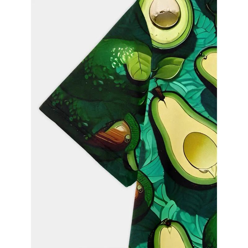 Men's 3D Printed Full Colorful Fruit Image Pattern T-shirt Humorous Digital Printed Short Sleeved T-shirt Breathable Polyester Round Neck Casual