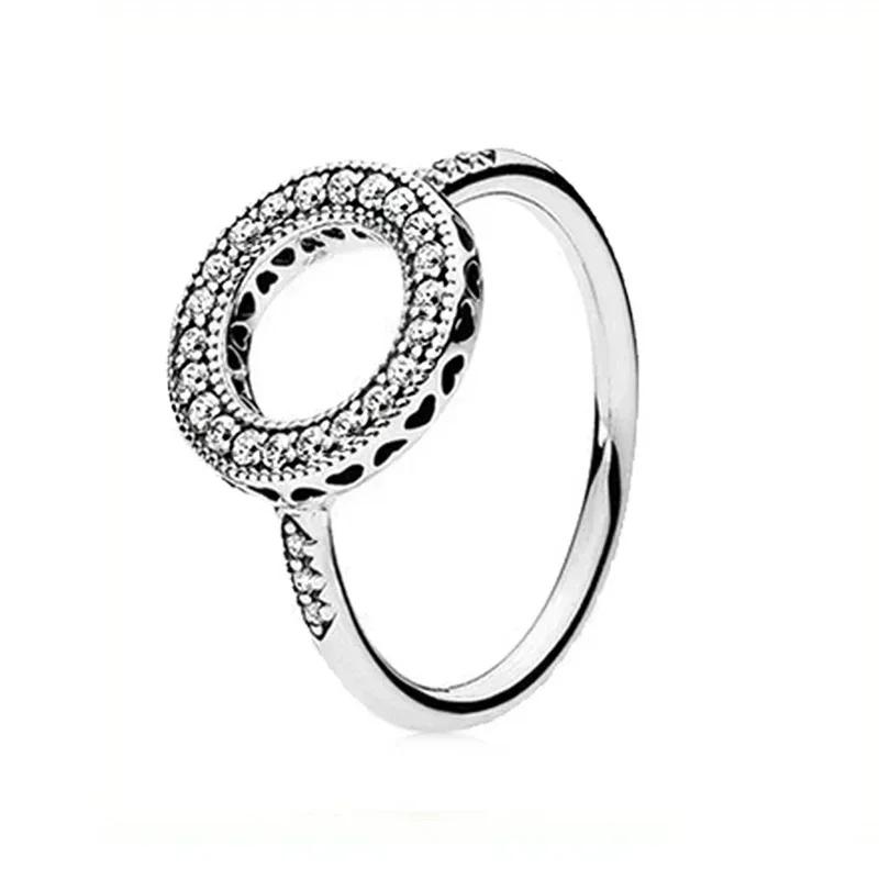 New 925 Sterling Silver Women's Classic Red Heart Crown Fashion Ring Valentine's Day Light Luxury Jewelry Romantic Gift