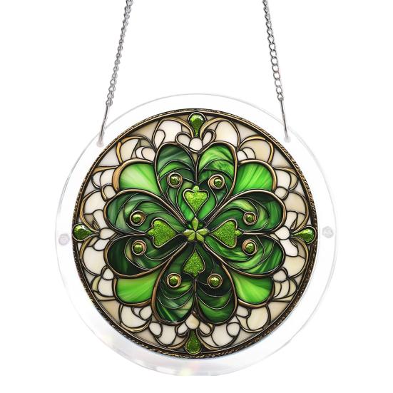 Acrylic Puzzle Suncatcher Window Hanging Ornament Stained Glass Style DIY Jigsaw Puzzle Kit for Home Garden Decor