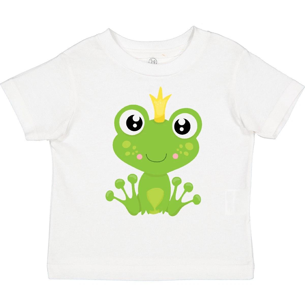 Inktastic Cute Frog, Green Frog, Frog Prince, Crown Toddler T-Shirt Little With 110