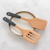 Natural Wood Reusable Cookware Tableware Rice Colander Kitchen Tool Rice Scoop Spatula Strainer Spoon Soup Ladle