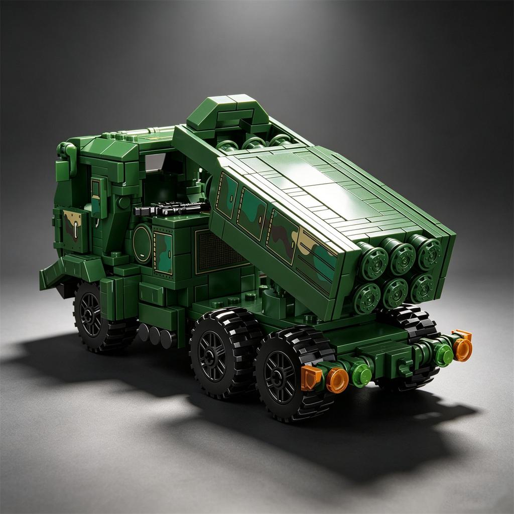1/72 Scale M142 HIMARS High-Mobility Artillery Rocket System Building Block Missile Truck Self-Propelled Artillery Toy