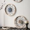 American Countryside Living Room Entrance Retro Wall Decoration Wall Hanging Circular Wooden Frame