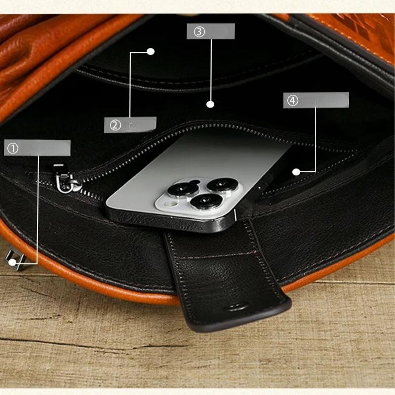 Johnature Borsa a Spalla a Tracolla Retrò Pelle Vera Pieghe Borsa da Donna di Alta Gamma e Multiuso