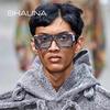 SHAUNA Ins Moda Popolare Vintage Quadrati Un Pezzo Occhiali da Sole da Donna Marca Designer Uomo Occhiali Maschera UV400