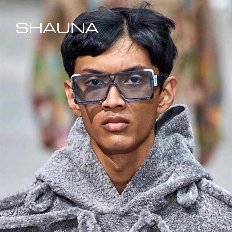 SHAUNA Ins Moda Popolare Vintage Quadrati Un Pezzo Occhiali da Sole da Donna Marca Designer Uomo Occhiali Maschera UV400