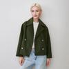 Neu eingetroffen Damen Herbst Winter Verdickter Wollmantel, Europäischer Amerikanischer Stil Großes Revers Langarm Kurze Oberbekleidung